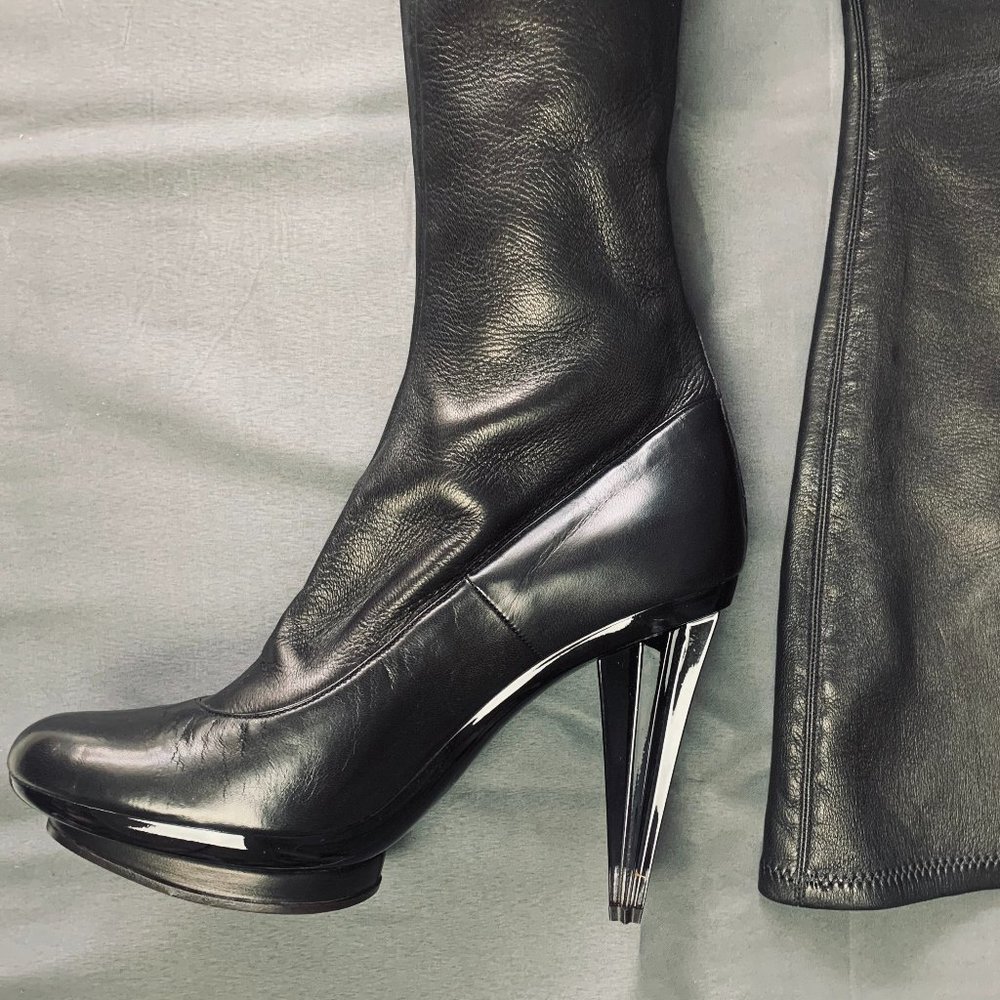 Sonia Rykiel  Thigh High Boots in Leather (38)  - FL-SH-091